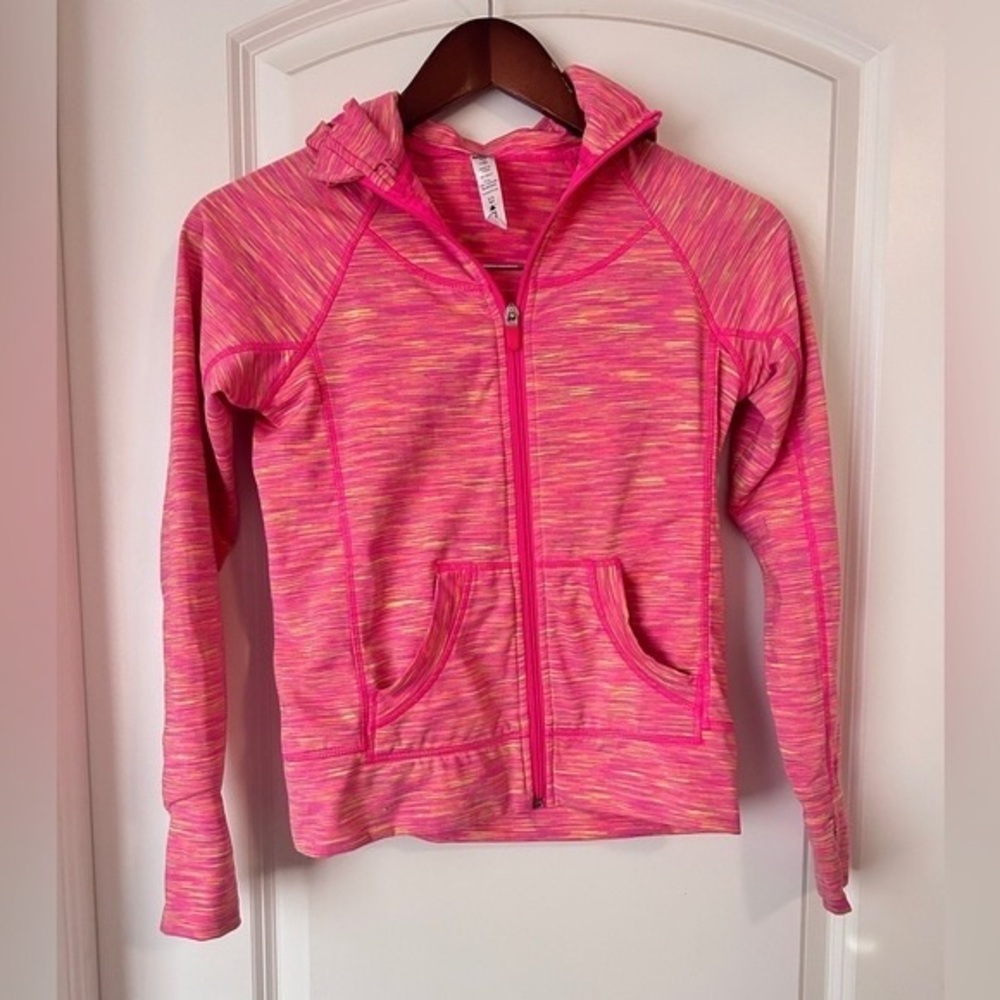 90 Degree By Reflex Pink and Yellow Kids Hoodie